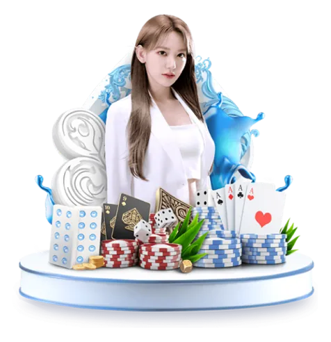 Hình ảnh sòng bạc trực tuyến với người chia bài và các lá bài